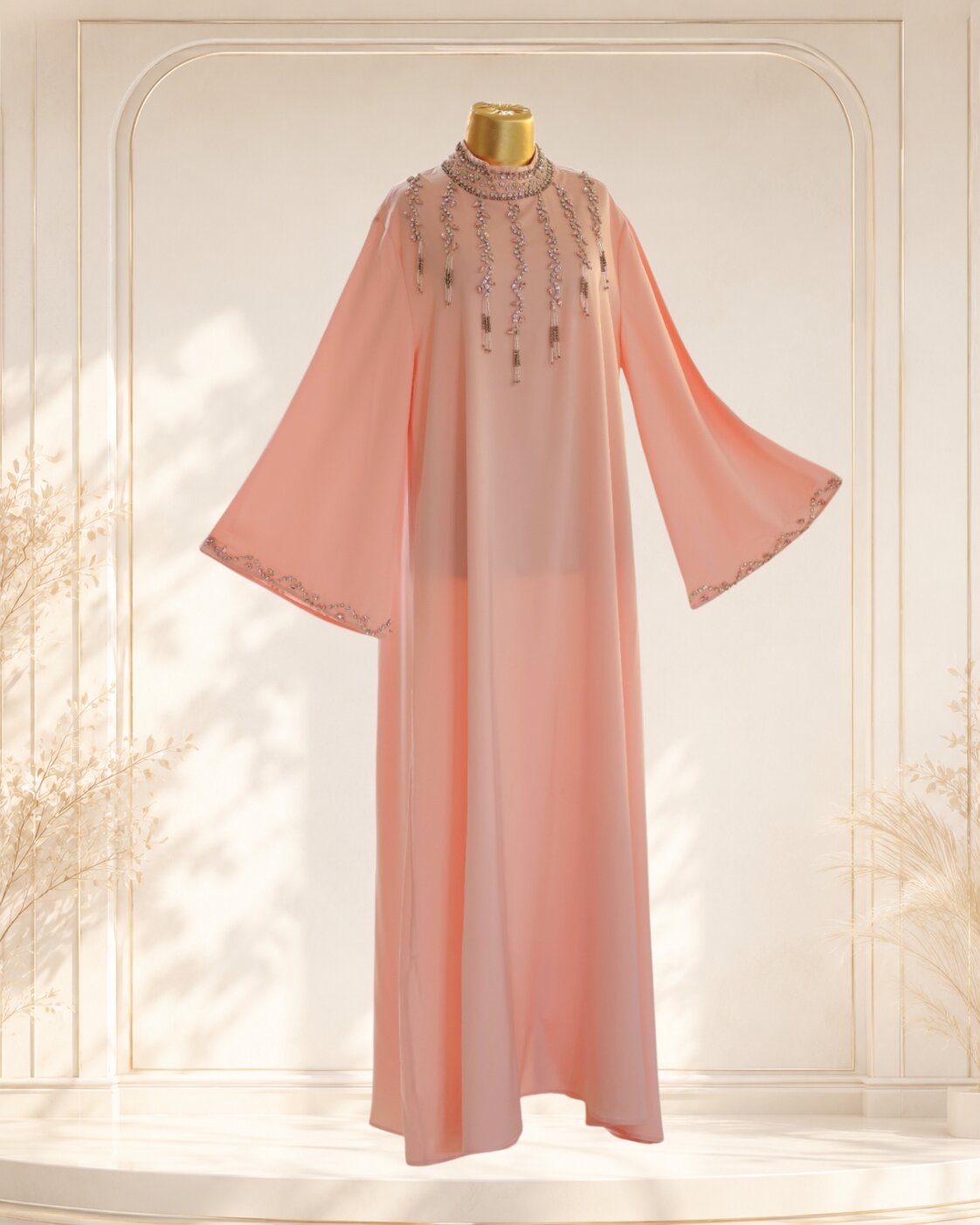 Rosé Cascade Abaya