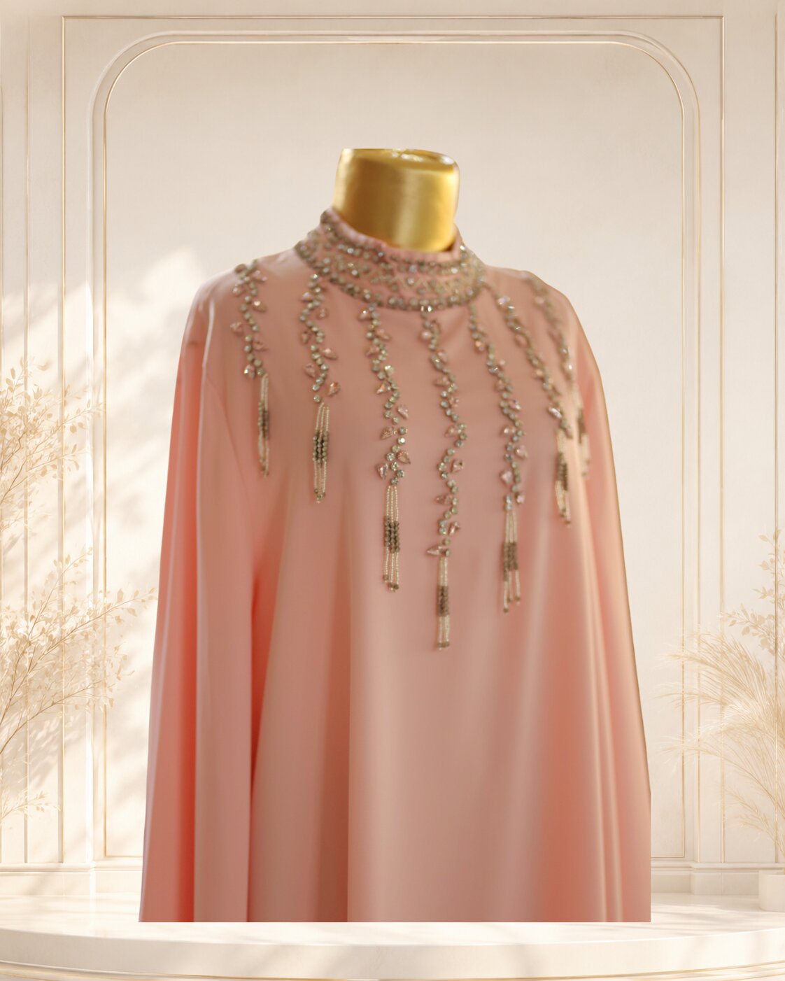 Rosé Cascade Abaya